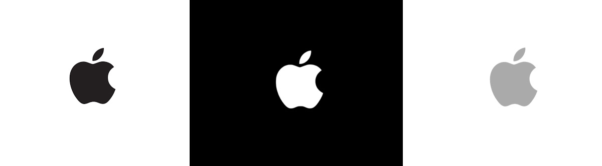 Apples logotyp i svart