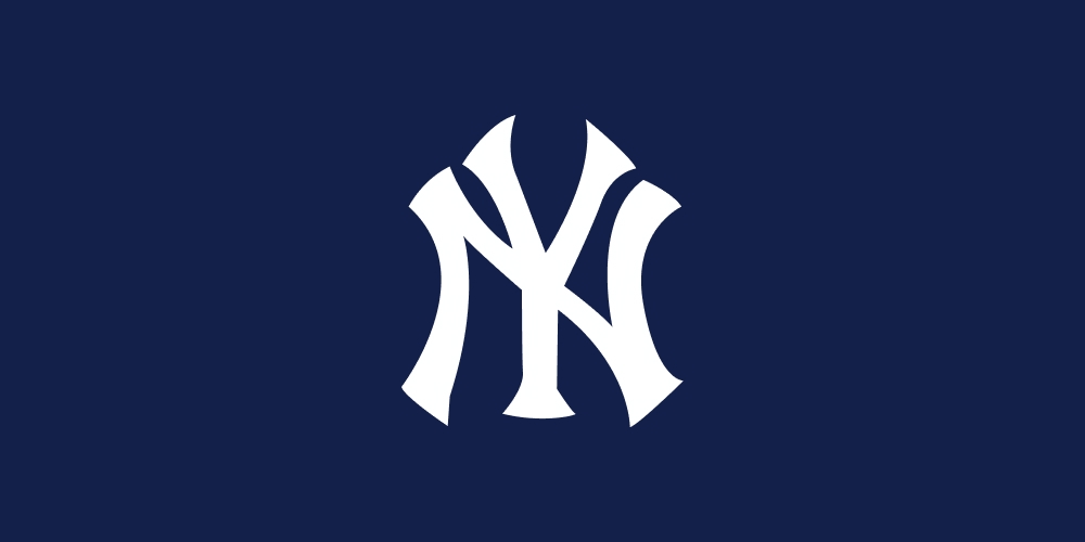 New York Yankees logotyp marinblå bakgrund