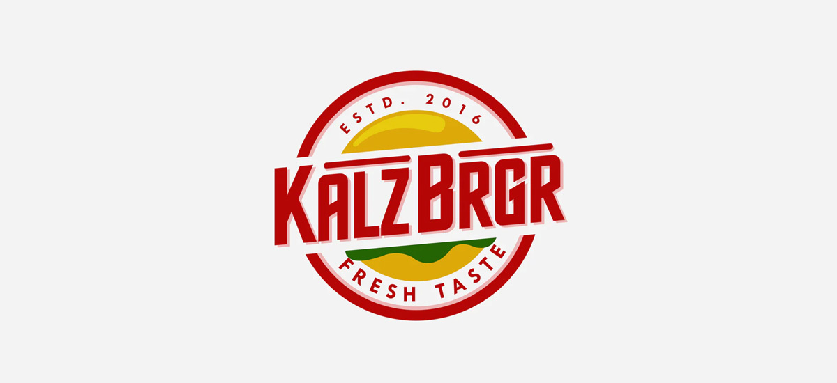 Round take away burger logo Round take away burger logo