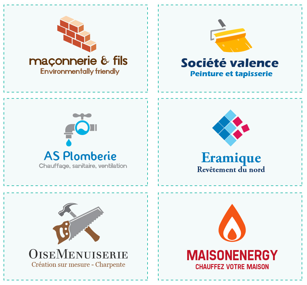 Logotyper för konstruktion och dekoration