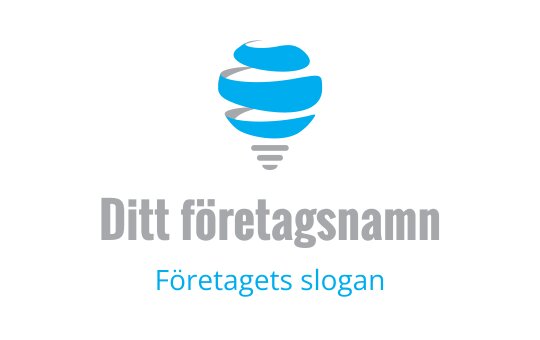 Modern blå glödlampa logo design med virvlande element
