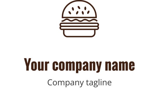 Fet vinröd logotypdesign med en stiliserad hamburgare och lager