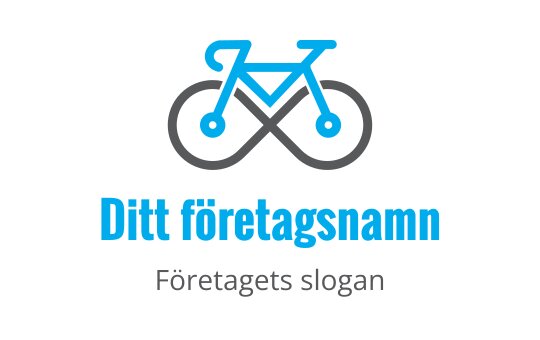Modern cykel logotypdesign med en oändlighetssymbol i blått och grått