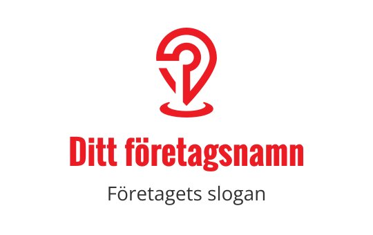 Modern röd platsmarkör logo design med cirkulära element