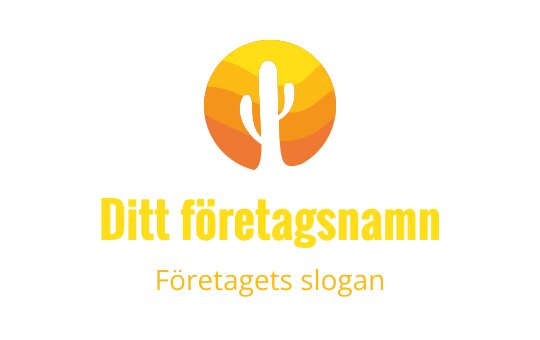 Modern logotypdesign med en kaktus-siluett mot en solnedgångsgradient