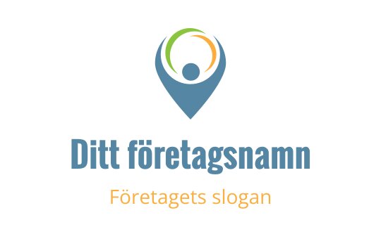 Modern logotypdesign med en platsmarkör och abstrakt mänsklig figur