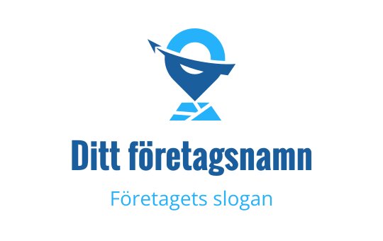Modern blå logotypdesign med stiliserad kompass och vågelement
