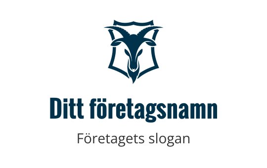Tydlig gethuvud logo design med en sköldkontur i blått