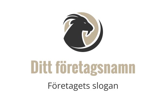 Tydlig gethuvud logo design i svart och beige cirkulär bakgrund