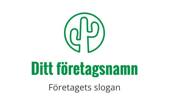 Modern grön kaktus logo design inom en cirkulär kontur