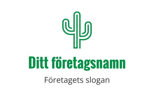 Modern grön kaktuslogo med rena linjer och rundade kanter