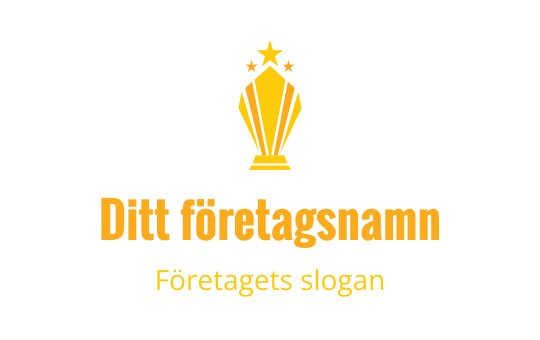 Elegant trofélogo design i guld med tre stjärnor ovanför