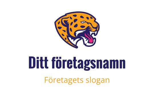 Fet jaguar logotypdesign med livliga orange och blå färger