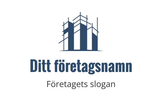 Modern blå logotypdesign med stiliserade vindkraftverk och rena linjer