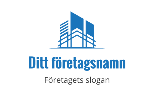 Modern blå byggnadslogo med eleganta linjer och struktur