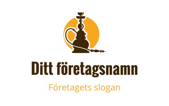 Elegant vattenpipa logo design med en varm orange bakgrund