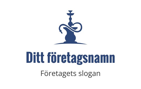 Elegant logo design för vattenpipa i djupblått med flödande linjer