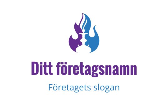 Kreativ flammlogo i lila och blå nyanser