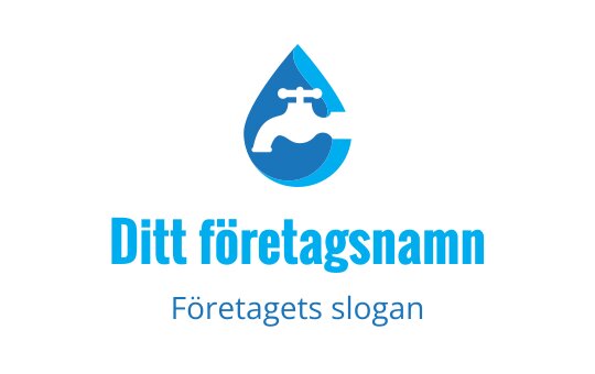 Modern blå vattendroppe logo design med en kran silhuett