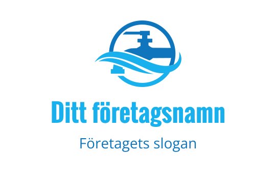 Modern blå logo med en våg och en kran silhuett