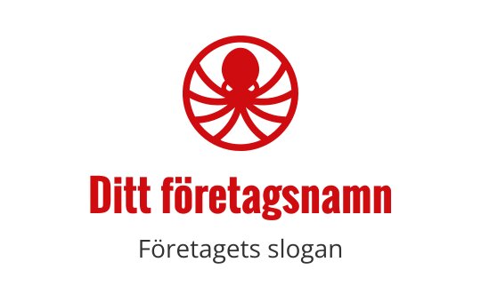 Fet röd bläckfisklogo med intrikata tentakeldetaljer