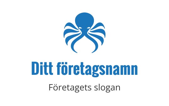 Modern blå bläckfisk logo design med flödande tentakler
