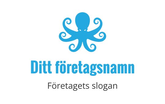 Lekfull blå bläckfisk logo design med virvlande armar