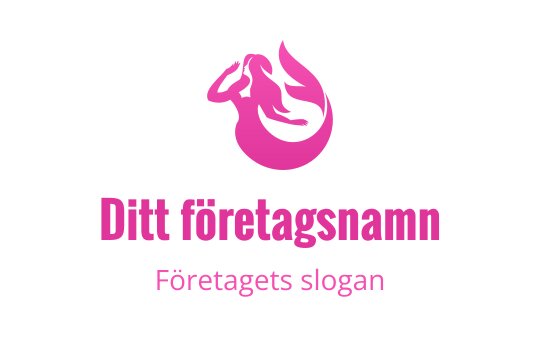 Elegant rosa sjöjungfru logo design med flödande hår och svans