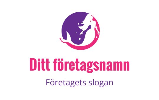 Elegant sjöjungfru logotypdesign i lila och rosa cirkulär komposition