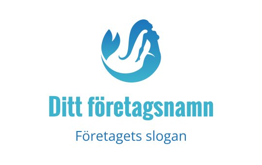 Elegant sjöjungfru logo design i gradient blå nyanser