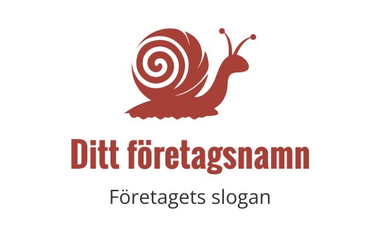 Lekfull snigel logo design med en virvlande skal i röd