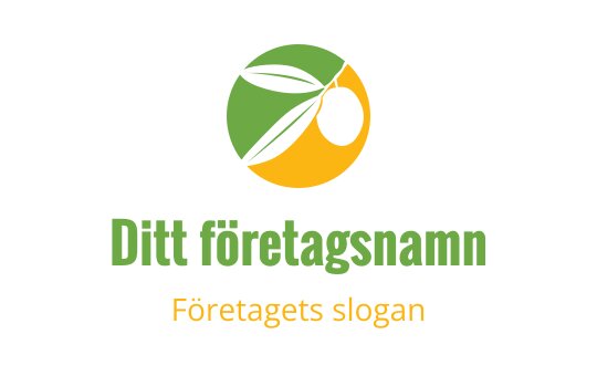 Modern logotypdesign med en grön oliv och en gul cirkel