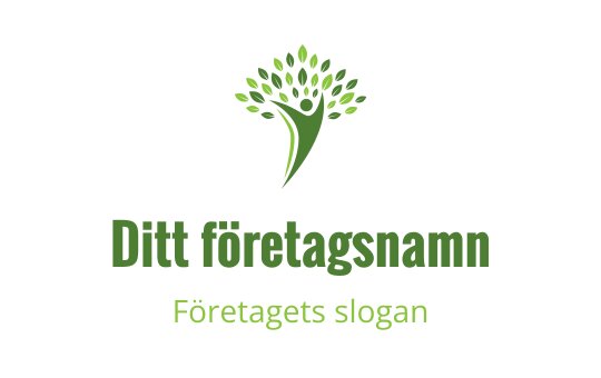Modern grön trädlogo med en stiliserad stam och löv