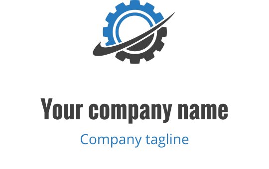 Modern växel logo design med blå accenter och ett cirkulärt motiv
