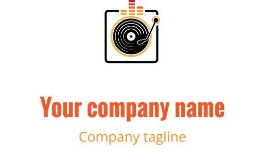 Modern cirkulär logotypdesign med orangea accenter och ett lekfullt bubbelelement