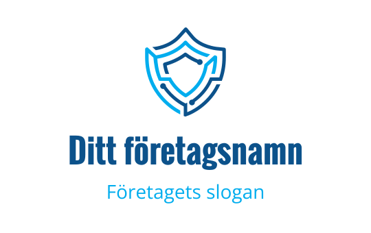 Modern sköldlogo design i blå och vita konturer