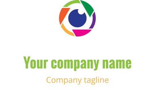 Kreativ logotypdesign med ett grönt blad sammanflätat med korall- och rödelement