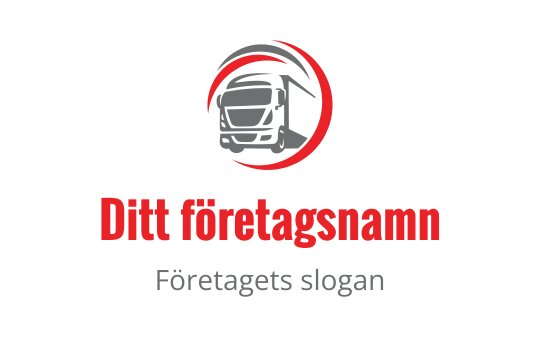 Fet lastbil logo design med en cirkulär röd accent