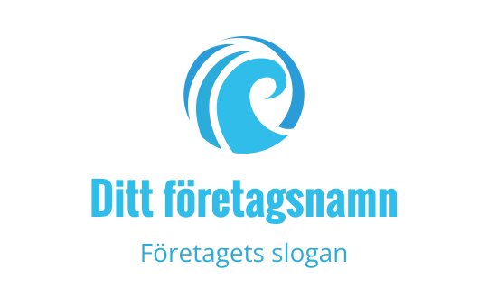 Modern blå våg logo design med flödande kurvor