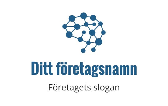 Modern blå hjärnlogo med sammanlänkade noder och linjer