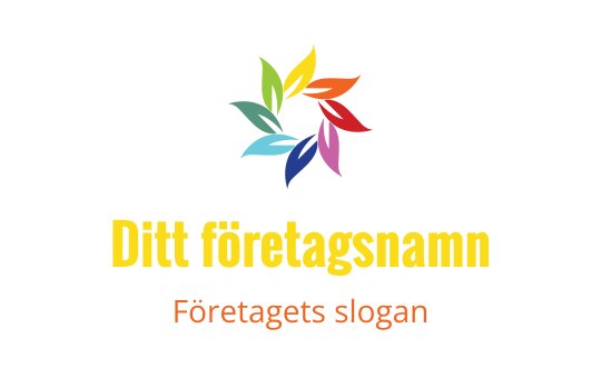 Färgglad lövlogo design i ett cirkulärt mönster