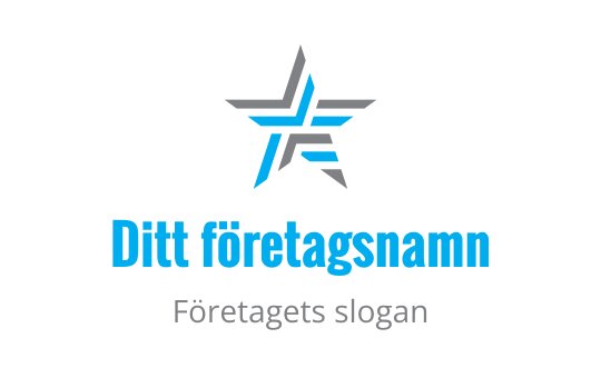 Modern stjärnlogo med blå och grå geometriska element