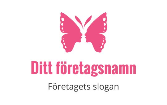 Elegant rosa fjäril logo design med symmetriska profiler
