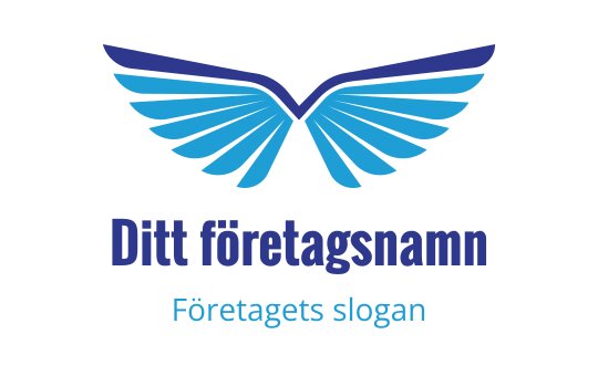 Elegant blå vinge logo design med en modern, dynamisk känsla