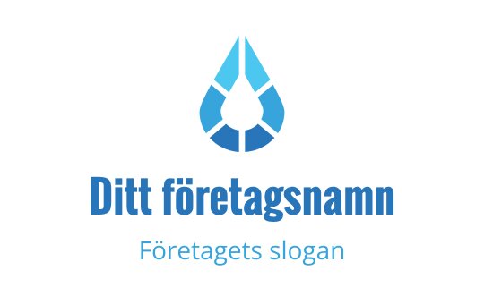Modern blå vattendroppe logo design med geometriska former