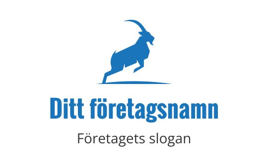 Dynamisk blå getlogo med en hoppande silhuett