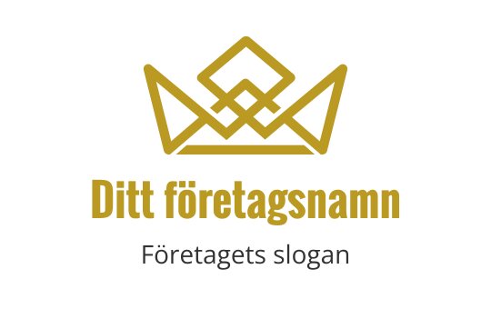 Elegant krona logo design i guld med geometriska accenter
