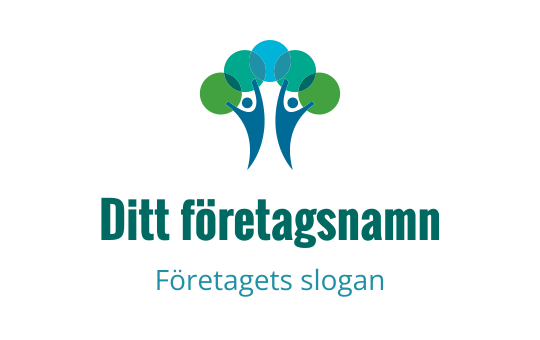 Modern logotypdesign med abstrakta träd i blå och gröna nyanser
