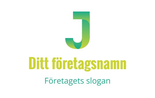 Modern grön och blå logotypdesign med en stiliserad bokstav J