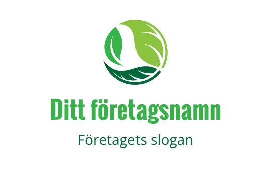 Modern grön logotypdesign med ett stiliserat blad i en cirkel